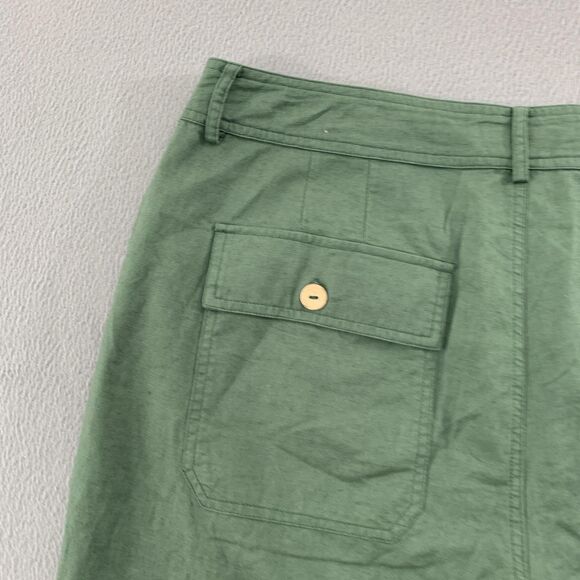 Lintico Shorts Womens XXL Green Linen Button Fly Utility Pockets High Rise - Picture 15 of 15
